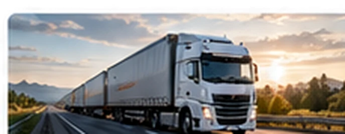 International road freight truck on a highway